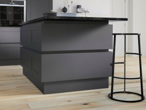 Hunton Handleless Kitchen in Charcoal and Dove Grey