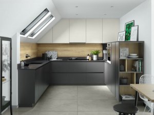 Unity Graphite Supermatt and Light Grey Kitchen