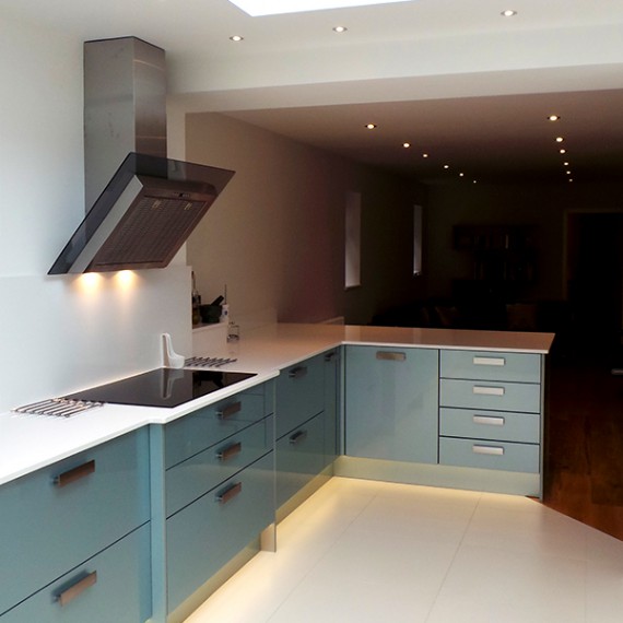 Metallic Blue, Hitchin, Hertfordshire, Contemporary Kitchen