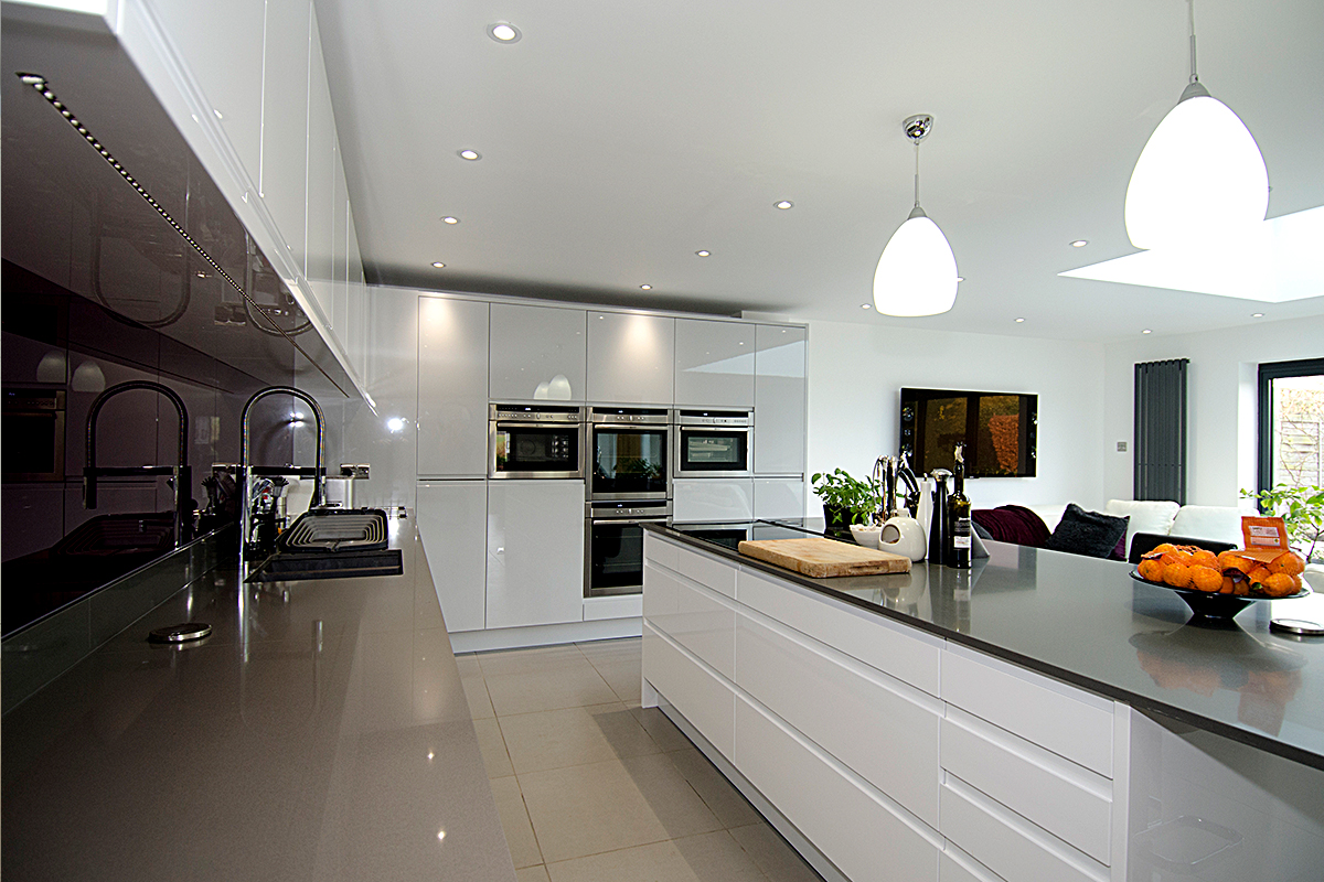 Remo Dove White, Digswell, Hertfordshire, Contemporary Kitchen