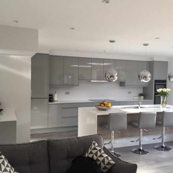 Grey Gloss Kitchen fitted in London
