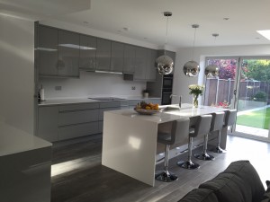 Grey Gloss Kitchen fitted in London