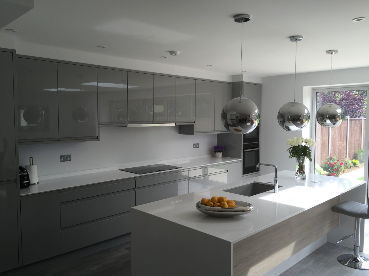 Remo Silver Grey Gloss Kitchen - London - Kitchen Ergonomics