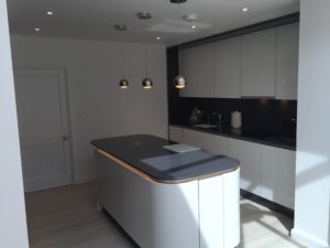 White Gloss and Glass Edge Kitchen fitted in Welwyn Garden City