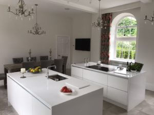 Double Kitchen Island with Quartz Worktops