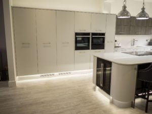 Matt Grey Kitchen with Neff Slide and Hide oven and Neff Combi oven