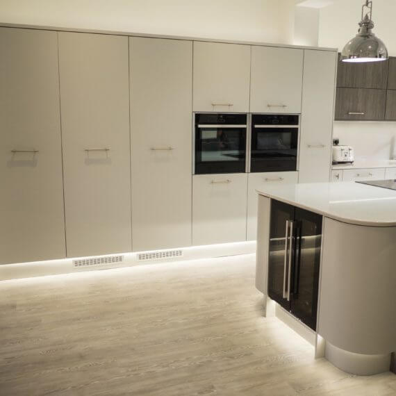 Matt Grey Kitchen with Neff Slide and Hide oven and Neff Combi oven