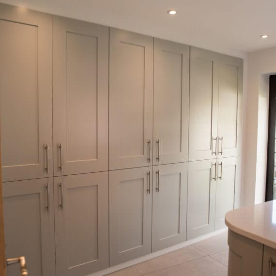Painted grey utility room