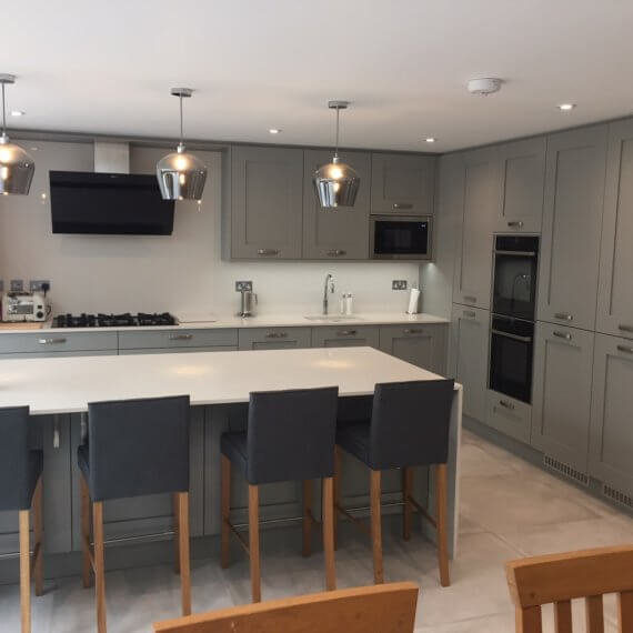 Silver Grey Shaker Kitchen fitted in Standon