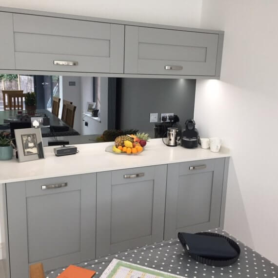 Silver Grey Shaker Kitchen fitted in Standon