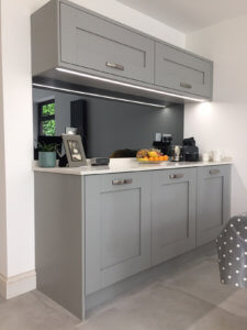 Silver Grey Shaker Kitchen fitted in Standon