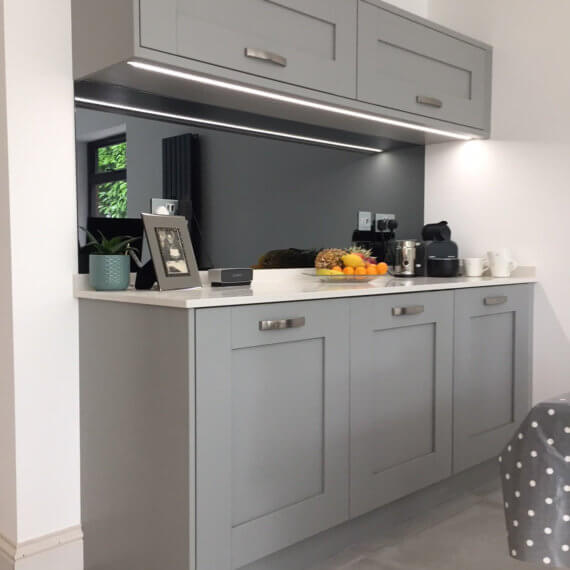 Silver Grey Shaker Kitchen fitted in Standon