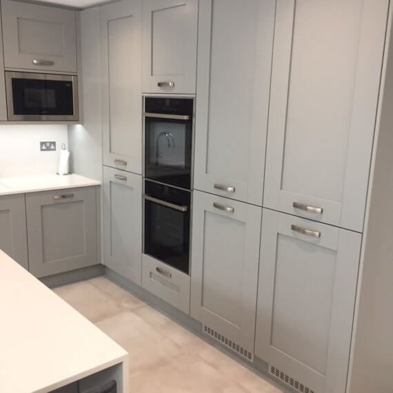 Silver Grey Shaker Kitchen fitted in Standon