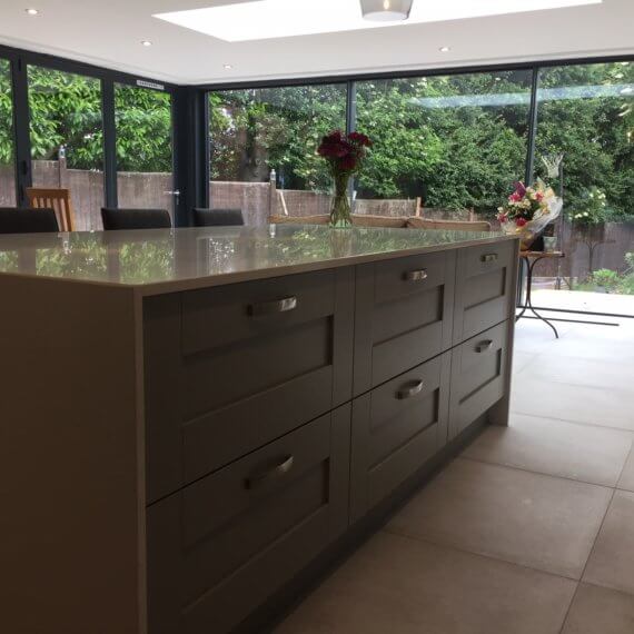 Silver Grey Shaker Kitchen fitted in Standon