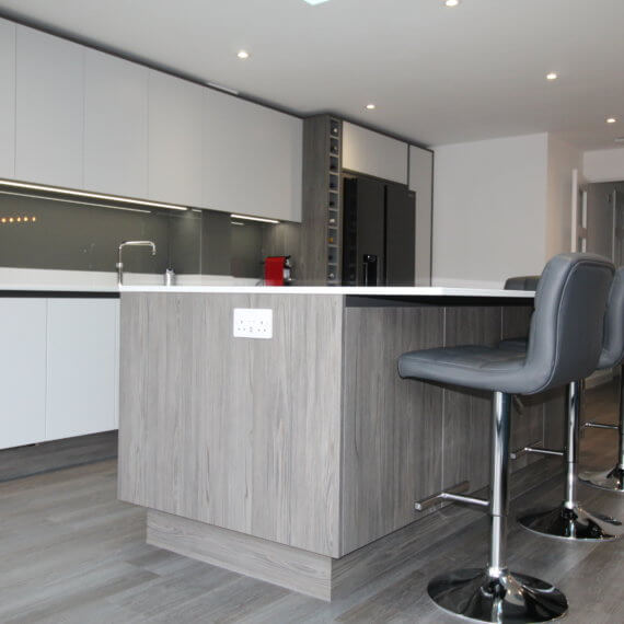 Matt Dove Grey Handleless Kitchen