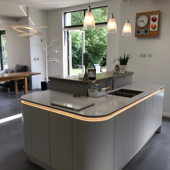 Porcelain and Cashmere Matt Kitchen fitted in Knebworth