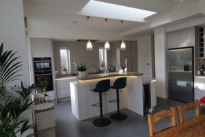 Porcelain and Cashmere Matt Kitchen fitted in Knebworth