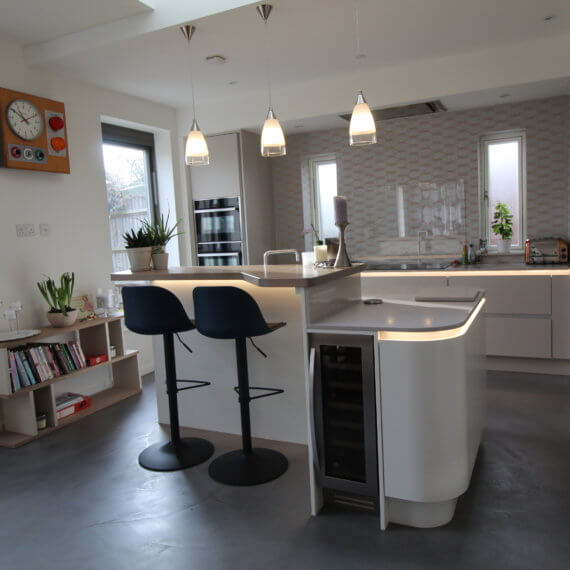 Porcelain and Cashmere Matt Kitchen fitted in Knebworth