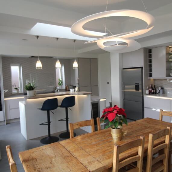 Porcelain and Cashmere Matt Kitchen fitted in Knebworth