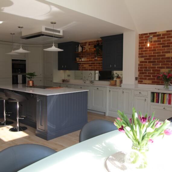 Painted French Grey and Slate Kitchen