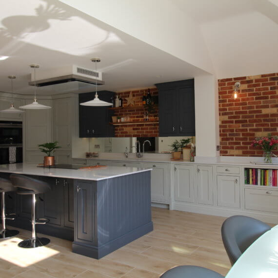 Painted French Grey and Slate Kitchen
