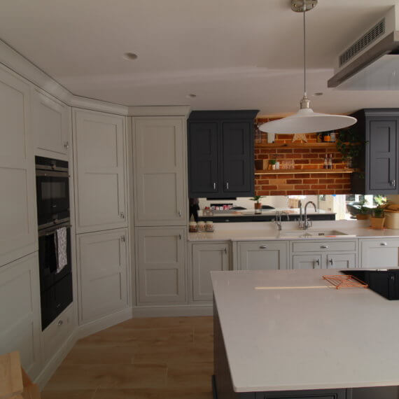 Painted French Grey and Slate Kitchen