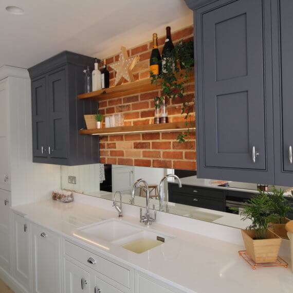 Painted French Grey and Slate Kitchen