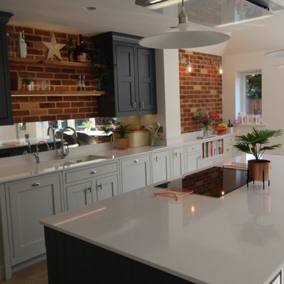 Painted French Grey and Slate Kitchen