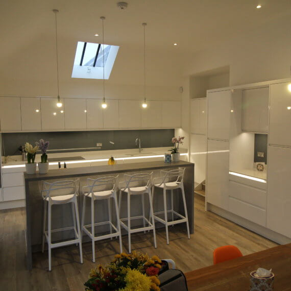 White and Dove Grey Kitchen fitted in Harpenden