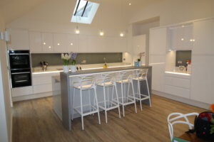 White and Dove Grey Kitchen fitted in Harpenden