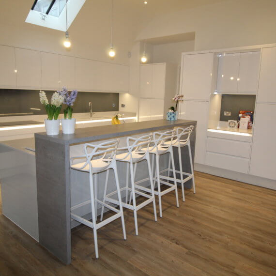 White and Dove Grey Kitchen fitted in Harpenden