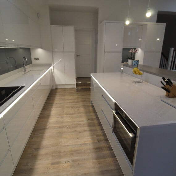 White and Dove Grey Kitchen fitted in Harpenden