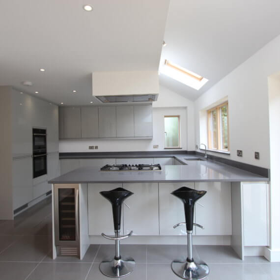 Dove Grey kitchen fitted in Stevenage, Hertfordshire