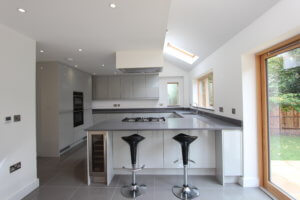 Dove Grey Gloss Kitchen fitted in Stevenage, Hertfordshire