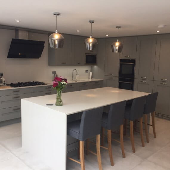 Silver Grey Shaker Kitchen fitted in Standon
