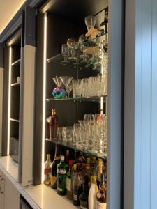 Bespoke Bar with Glass Shelving