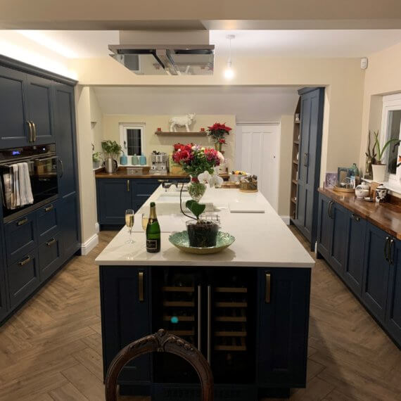 Blue Shaker Kitchen fitted in Letchworth