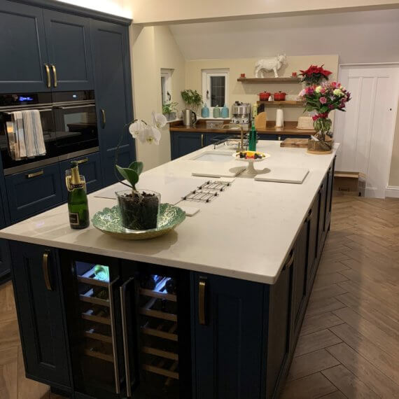 Blue Shaker Kitchen fitted in Letchworth