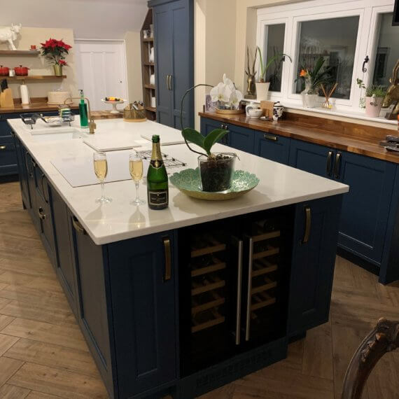 Blue Shaker Kitchen fitted in Letchworth