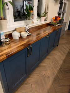 Blue Shaker Kitchen fitted in Letchworth