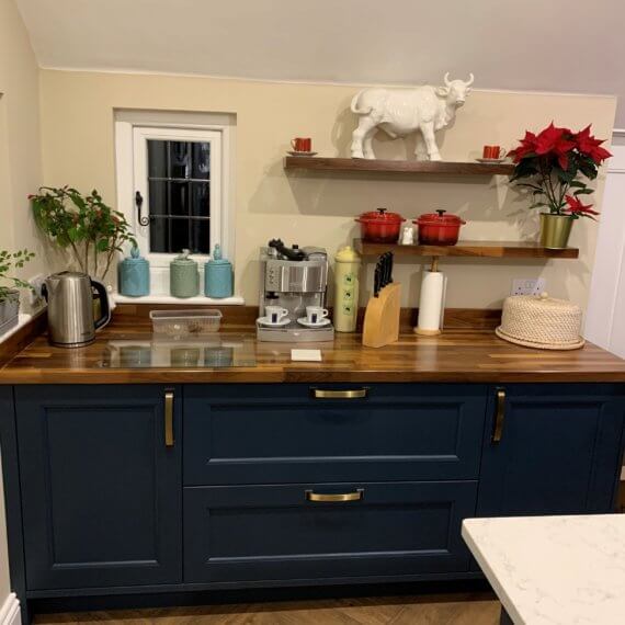 Blue Shaker Kitchen fitted in Letchworth