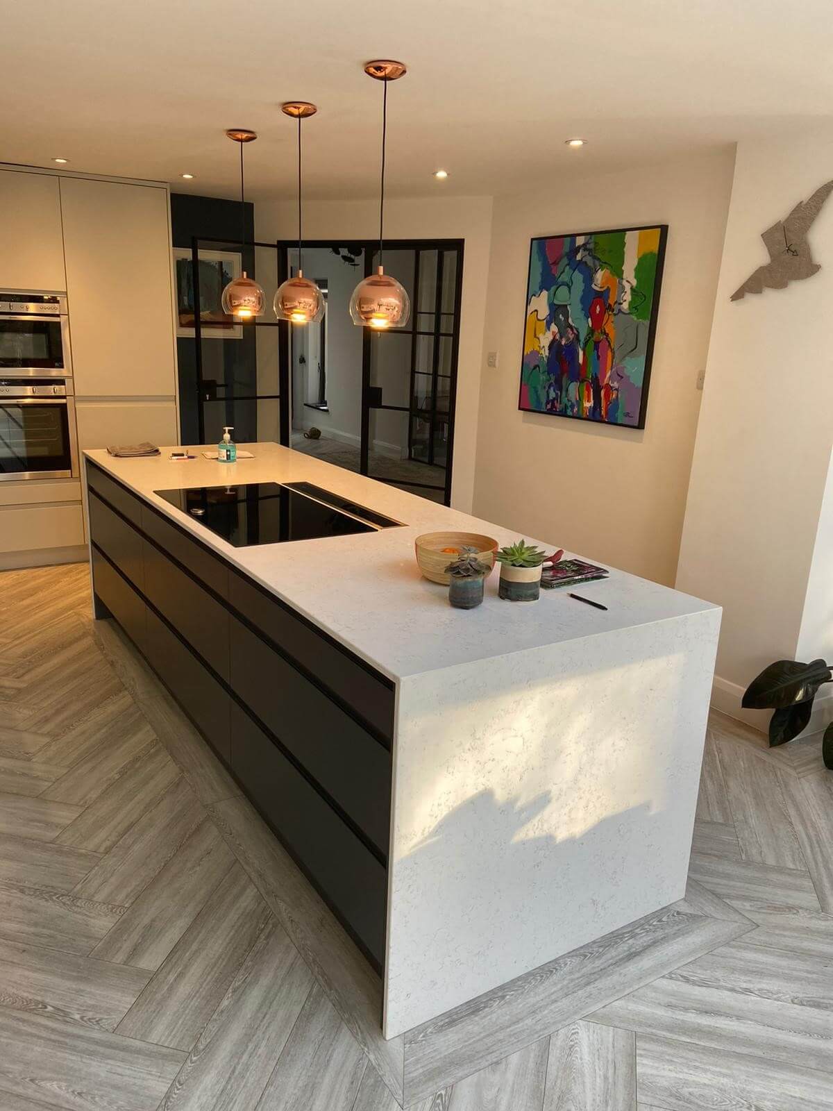 Light Grey and Graphite Kitchen fitted in Oaklands, Welwyn