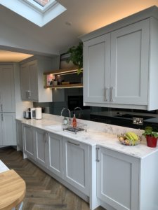 Dove and Dust Grey Kitchen fitted in Harpenden