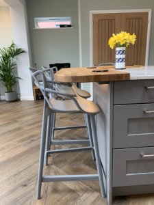 Stylish curved oak worktop