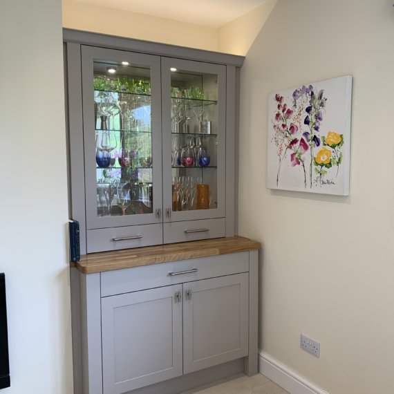 Bespoke Cashmere Dresser with glass shelving