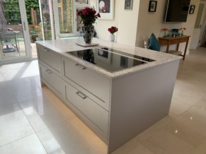 Cashmere Kitchen Island with Miele Induction Hob
