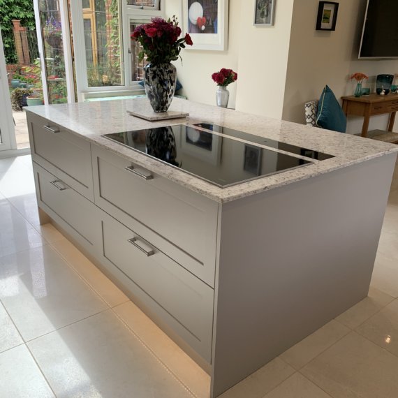 Cashmere Kitchen Island with Miele Induction Hob