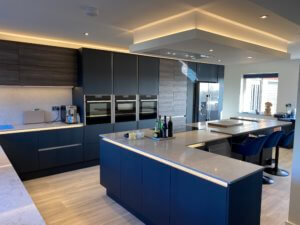 Truffle Brown and Indigo Blue Kitchen fitted in Berkhamstead