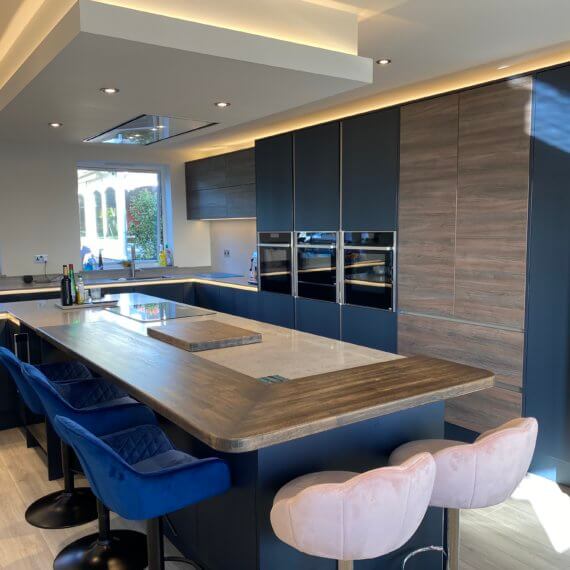 Truffle Brown and Matt Indigo Blue Kitchen