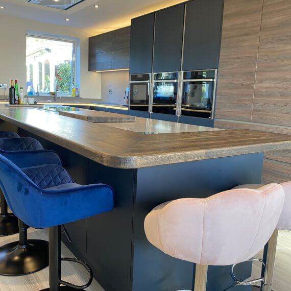 Truffle Brown and Matt Indigo Blue Kitchen